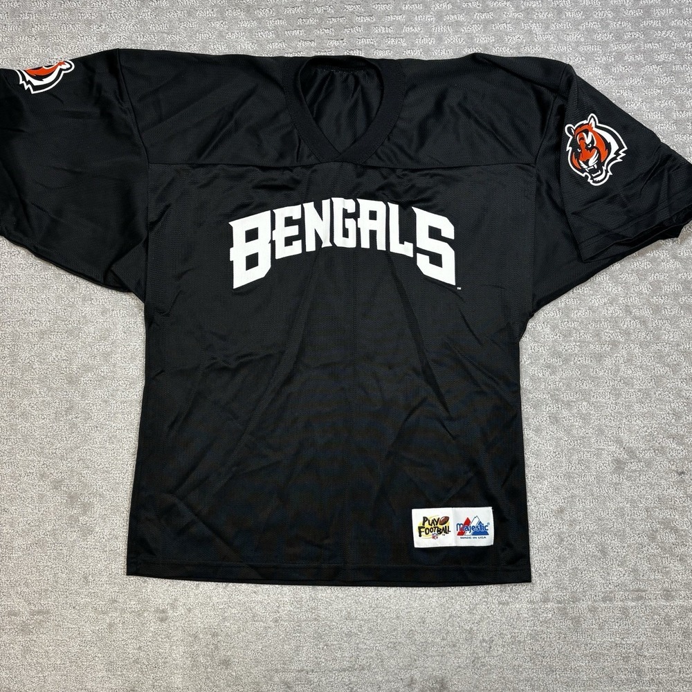 Vintage Cincinnati Bengals Football Jersey Youth L/Xl Mesh Jersey USA Majestic